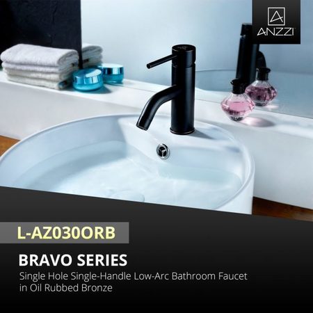 Anzzi Bravo Low-Arc Bathroom Faucet in Oil Rubbed Bronze L-AZ030ORB